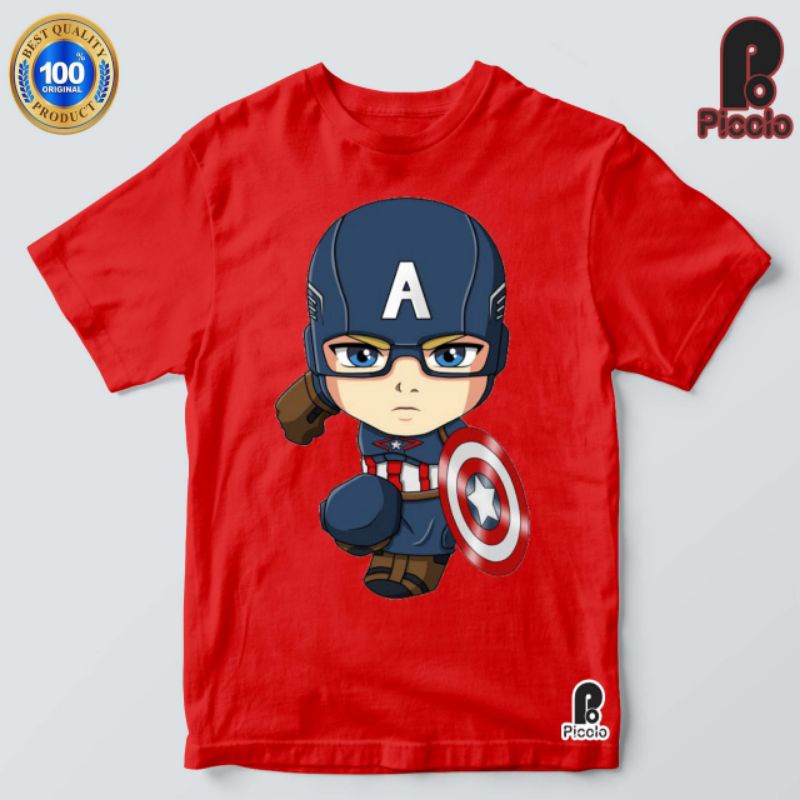 BAJU KAOS ANAK ANAK CAPTEN AMERIKA BAHAN CATTON