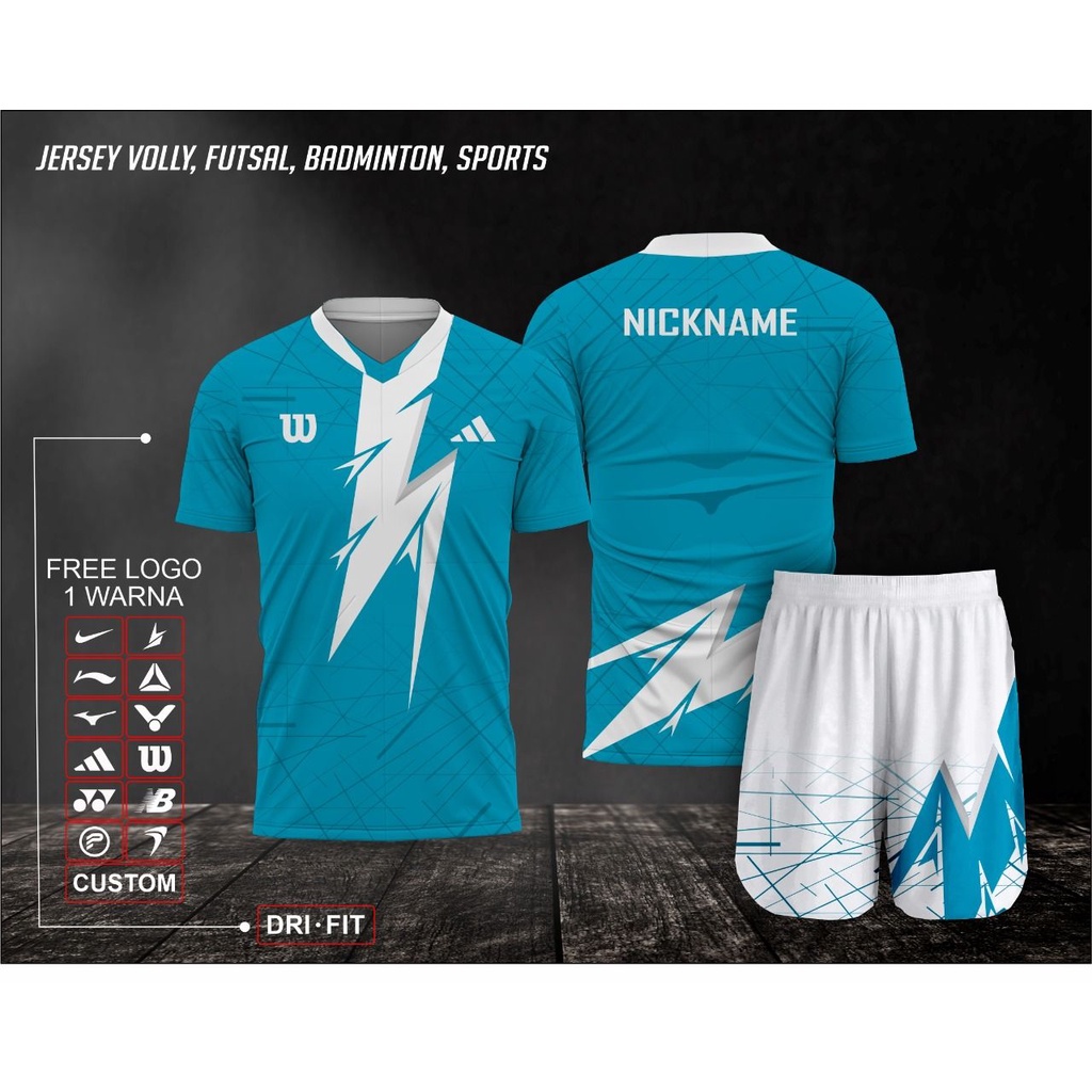 Kaos Jersey Stelan Badminton Bulutangkis Full Printing Custom Size