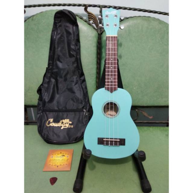 Ukulele Soprano Merk Cowboy Original Tipe UK-21 BL Bonus Tas Senar Pick Murah Jakarta