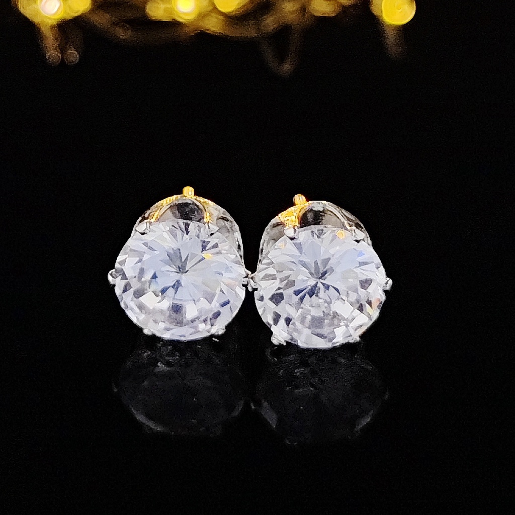 Anting Tusuk Bentuk Persegi Kecil Hias zircon Gaya Simple Untuk Wanita