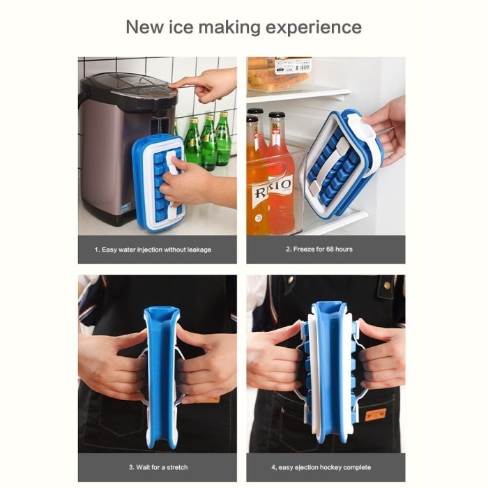 CEV Botol Cetakan Es Batu Silikon Kubus Pembuat Penyimpan Ice Cube Maker