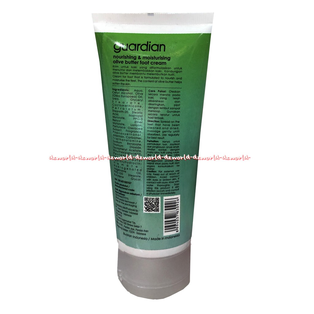 Guardian Foot Cream Nourishing Moisturising Olive Butter 100gr Krim Pelembut Kaki Pecah Pecah