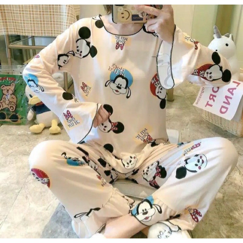 STELAN BAJU TIDUR IMPORT PP  Baju tidur lengan panjang Piyama dewasa import