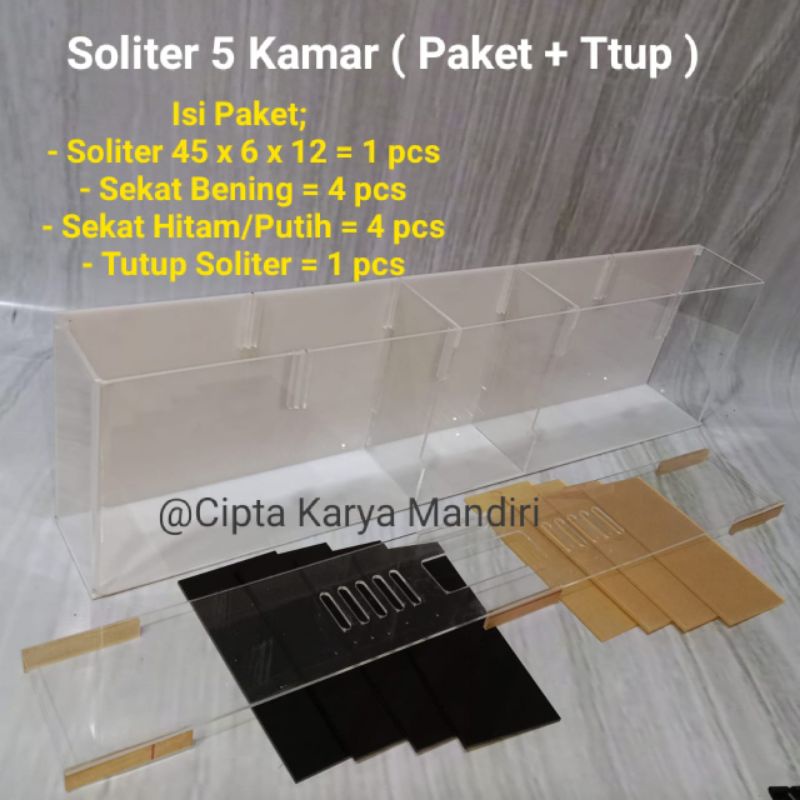 Promo Soliter Akrilik 5 Kamar Akuarium Cupang Sekat Bahan Full Akrilik