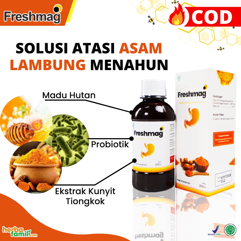 Freshmag Original - Fresh Maag Presmag Madu Herbal Alami Atasi Masalah Lambung Gerd Infeksi