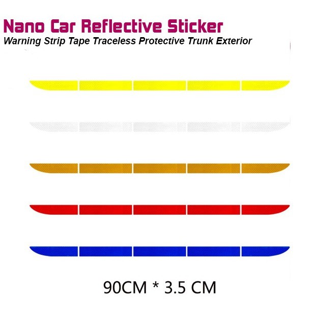 Stiker 3D Reflector Bumper Belakang Mobil Sticker Reflektor Set Isi 5