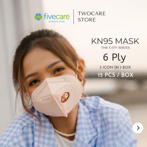 Masker Fivecare Series KN95 - the city series | 6PLY filter adjustable