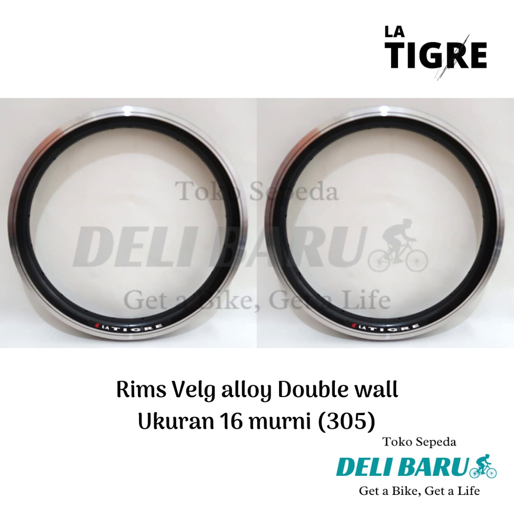 La tigre Rims Lingkar pelek 16 murni Alloy Double wall 20 hole sepeda anak, mini, lipat harga sepasang