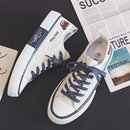SW25 Sepatu Sneakers Tali Wanita Import Bear - Sepatu Import Sneakers Wanita - Sepatu Kanvas Wanita-8