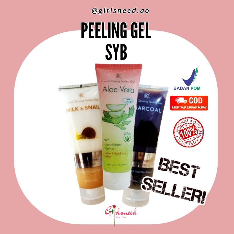 [READY STOCK] PEELING GEL SYB || PEELING GEL FACIAL GLOWING ALOE VERA SNAIL CHARCOAL || EXFOLIATING 