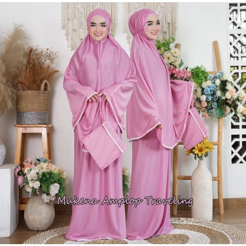 Mukena Dewasa Renda/Mukena Traveling Amplop/Mukena Dewasa Traveling/Mukena Jumbo Traveling