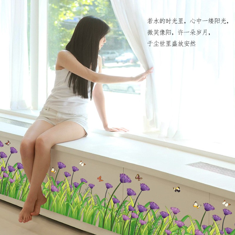 RELIZA WALLSTICKER RUMPUT HIJAU BUNGA FLOWERS GRASS WALL STICKER SK7005