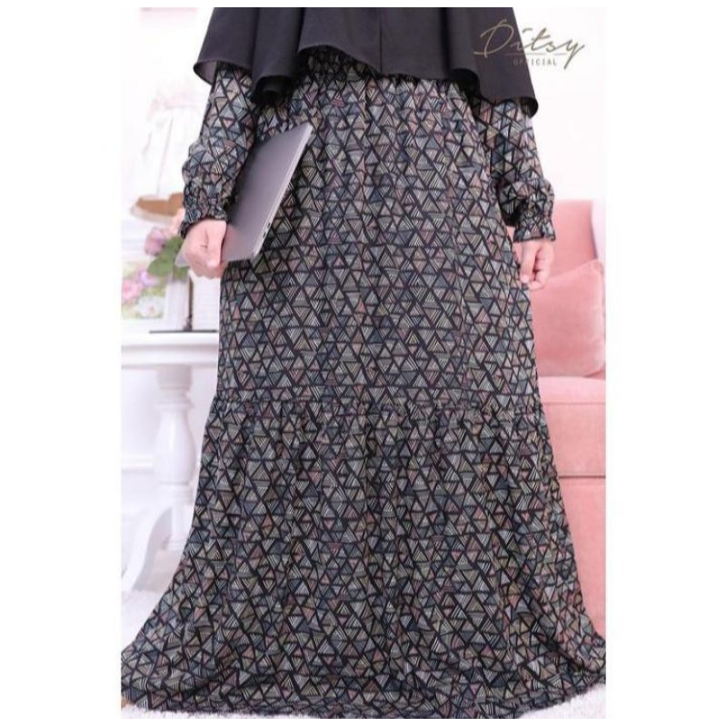 DITSY VISCOSE TRIANGLE JETBLACK