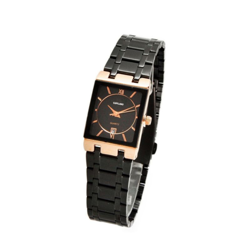 Jam Tangan Wanita CAPILANO ORIGINAL Water proff bisa buat renang rantai stainlis stel anti karat jam tangan wanita petak analog fashion wanita jam tangan KASUAL wanita Fitur tanggal aktif Free box Kancing jam tangan cewek hitam ROSGOL Jam Tangan Wanita