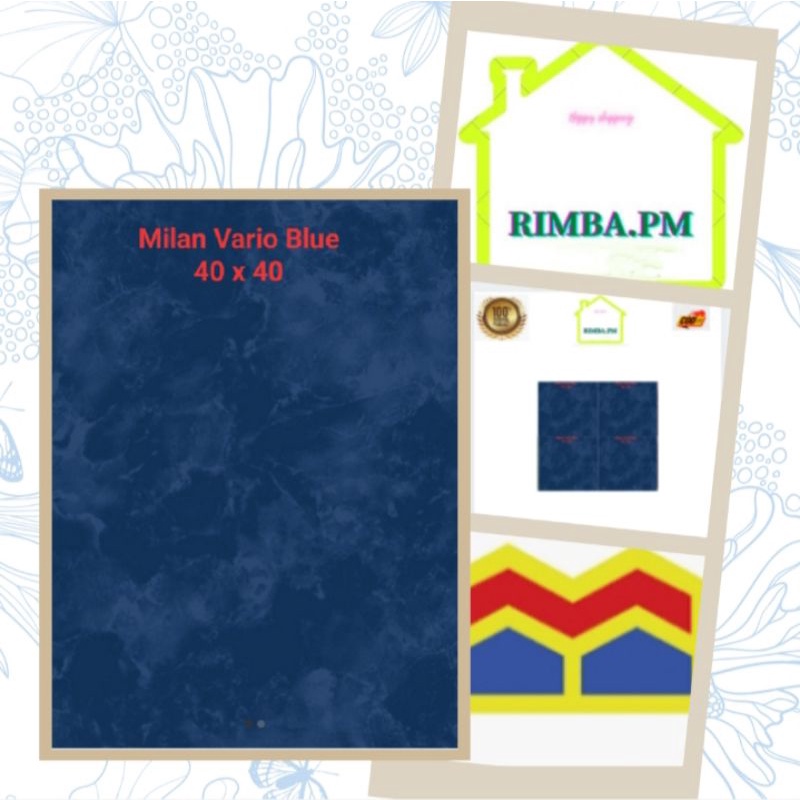 Kramik Lantai 40 x 40 Milan Vario Series Blue