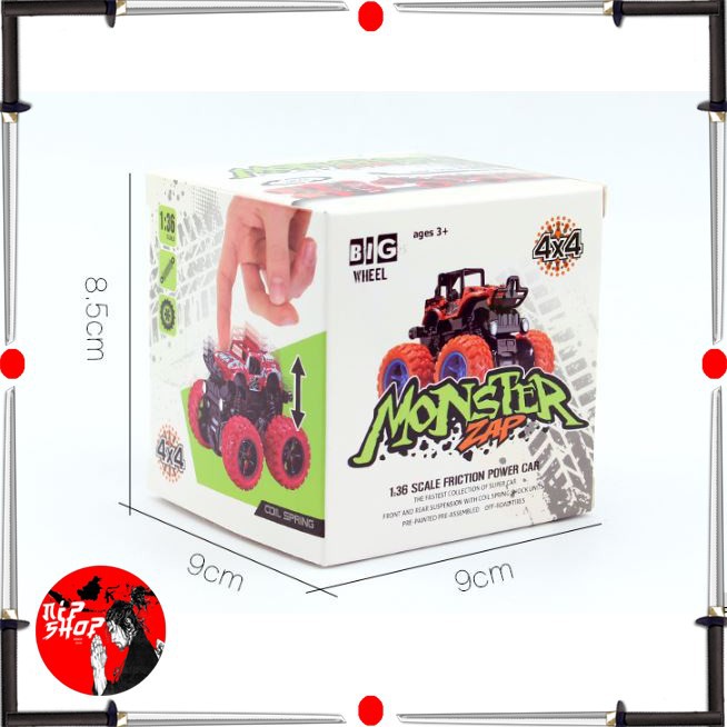 Monster Zap Mainan Mobil Jip Off Road 4 Drive Inertial Bigfoot- MultiColor