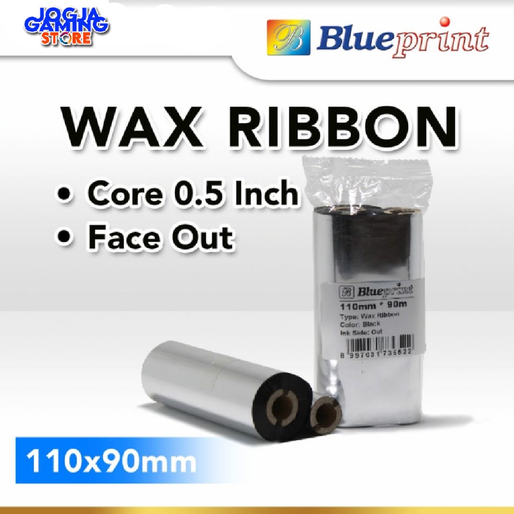 

Ribbon Wax Barcode Label 110x90 m BLUEPRINT Thermal Transfer Ribbon