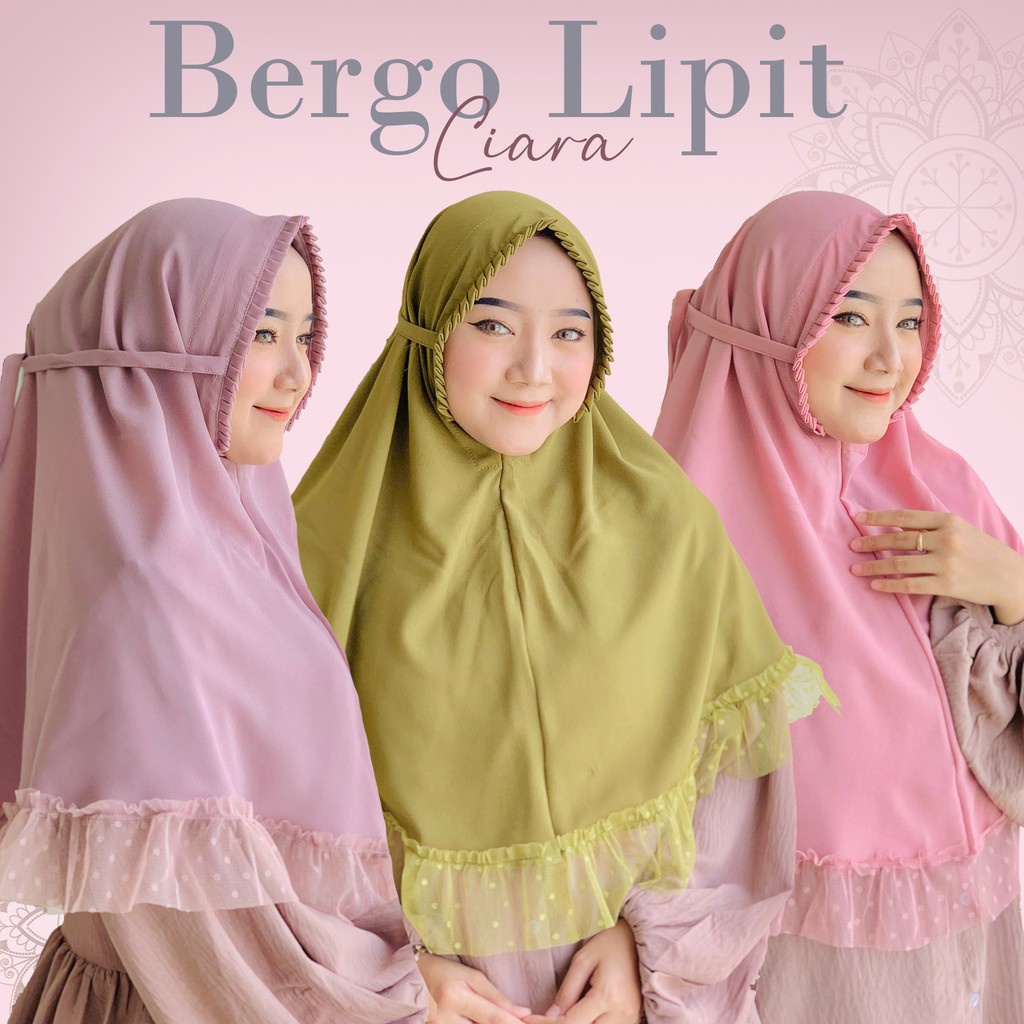 (BISA COD) BERGO LIPIT DOTY / Bergo Maryam Lipit Rempel Dotty Diamond Premium