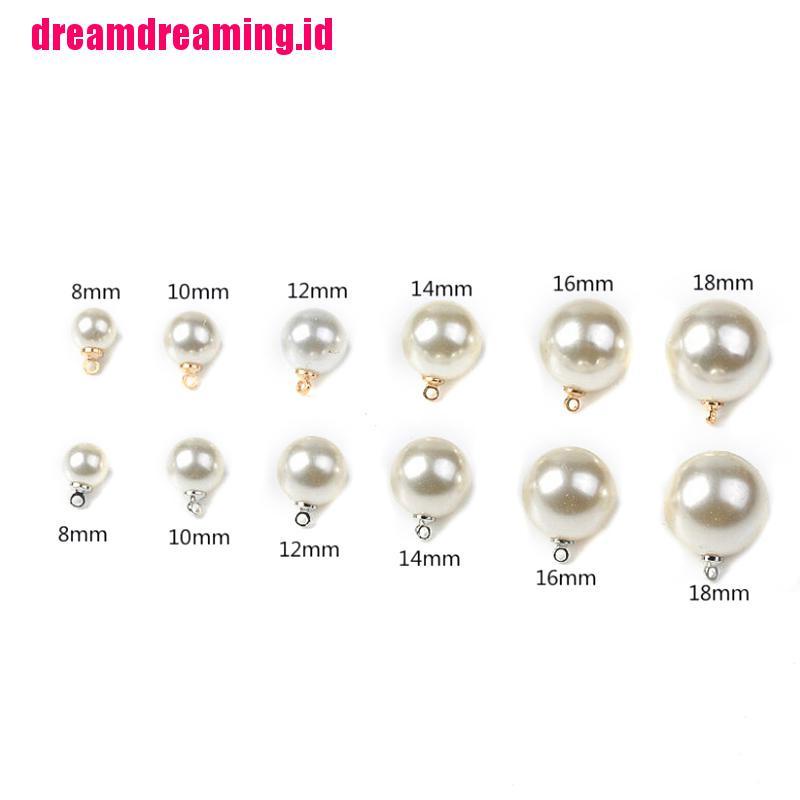 10pcs / lot Liontin Mutiara Bulat Untuk Membuat Perhiasan Gelang / Anting