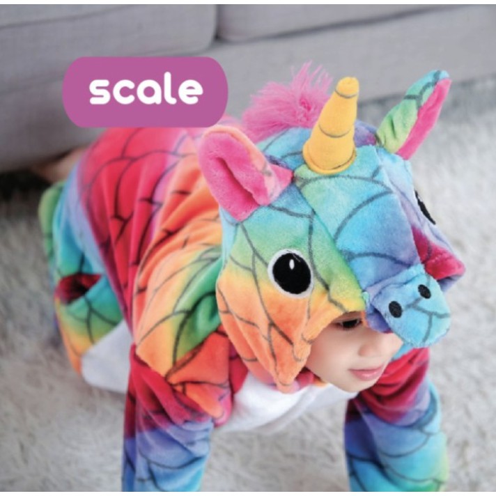 KIGURUMI UNICORN PIYAMA BAJU TIDUR COSTUM COSPLAY HEWAN KOSTUM KARAKTER ANAK