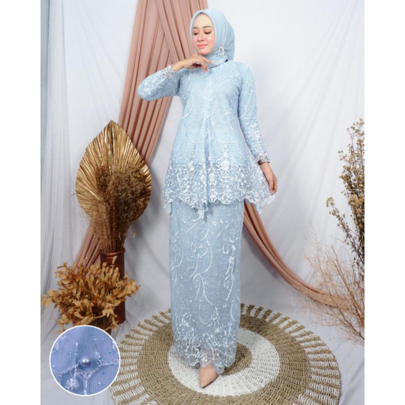 SETELAN KEBAYA TILLE MAURI ~ KEBAYA TILLE WISUDA ~ KEBAYA TILLE MODERN ~ KEBAYA TILLE PESTA-BABY BLUE