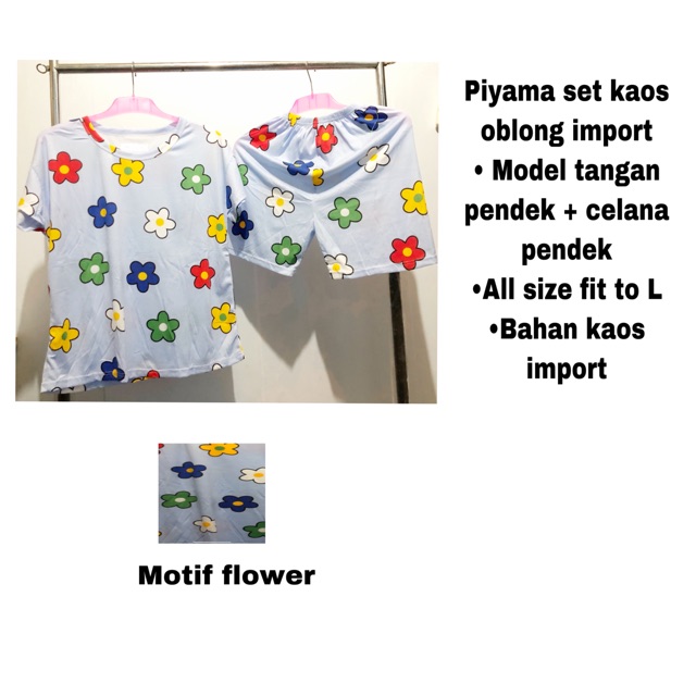 Baju tidur setelan baju pendek+ celana pendek