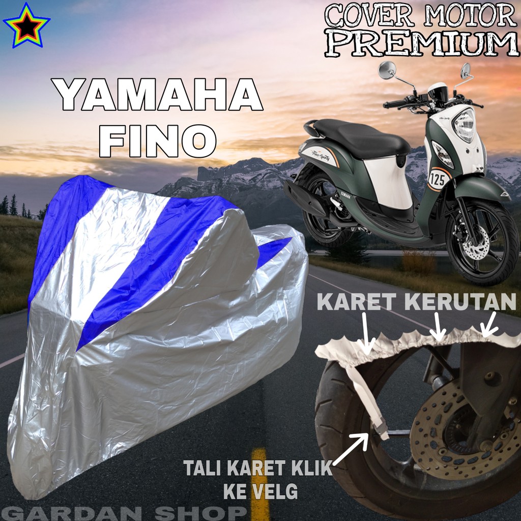 Sarung Motor YAMAHA FINO Silver BIRU Body Cover Penutup Motor Yamaha Fino PREMIUM