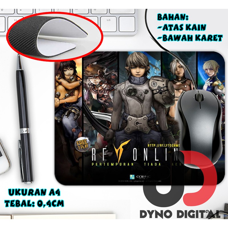 Mouse pad RF Online Rising Force game online MousePad Tatakan Mouse Custom Gaming