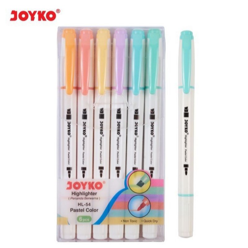 

Highlighter HL-54 Joyko Spidol 6 Warna 2 in 1 Spidol