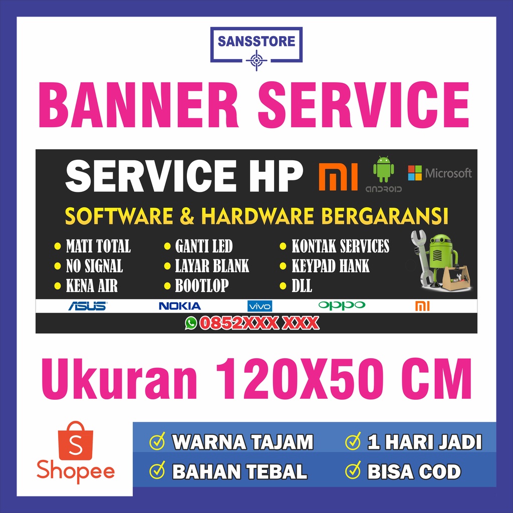 Jual Banner Service Hp Benner Bener Spanduk Baliho Shopee Indonesia