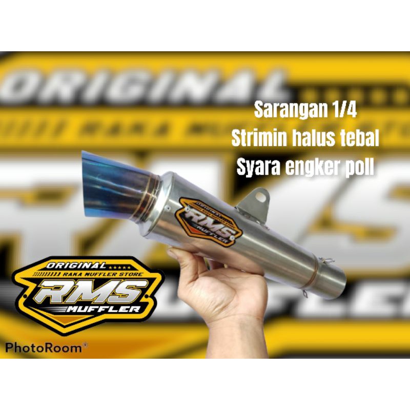 Knalpot RMS Muffler Original segi enam diamon sarangan seperempat ngeterr ujung blue bkn dpj bss rps