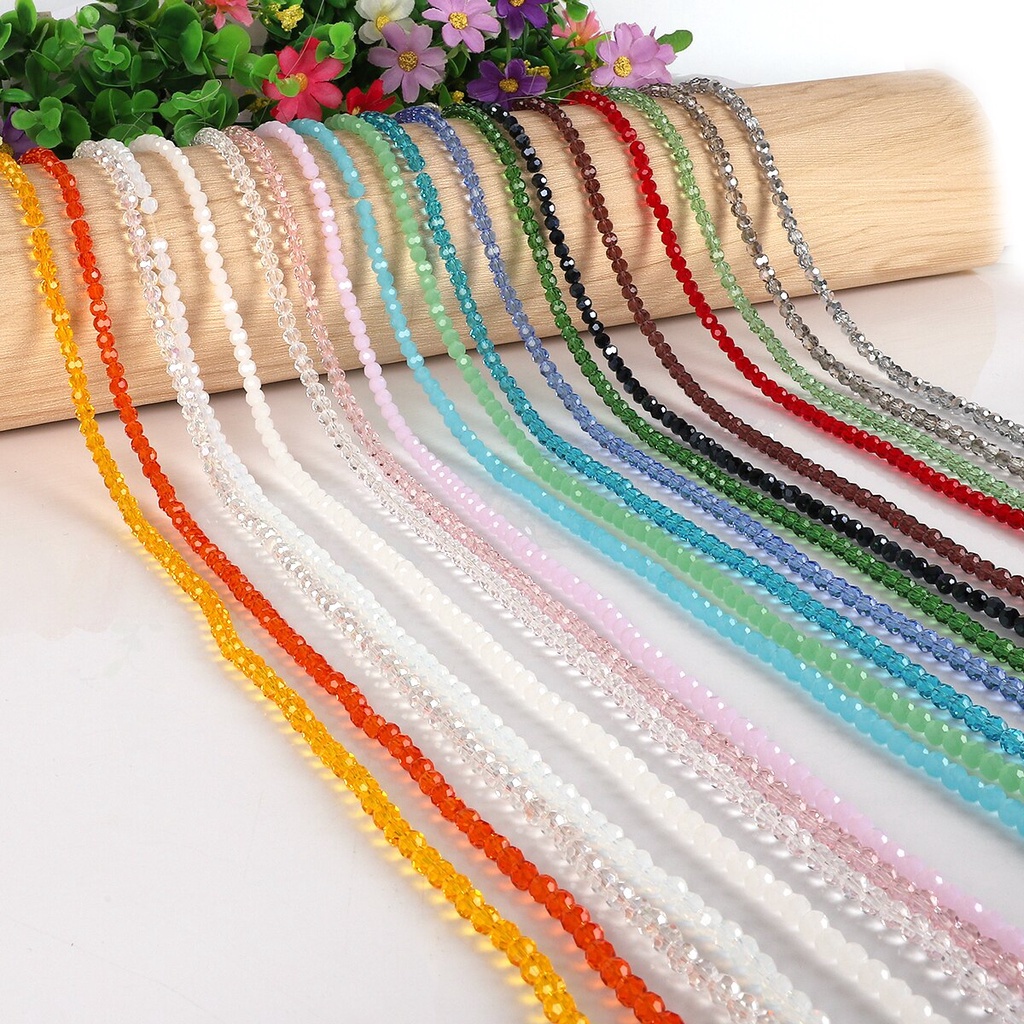 Mix 100Pcs 6mm Kaca Bulat Kristal Warna-Warni Spacer Czech Garment Beads Untuk Kerajinan DIY Handmade Gelang Kalung Aksesoris