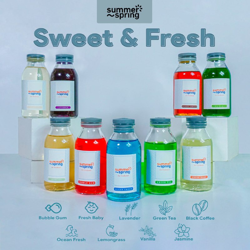 Summerspring Refill Pengharum Botol Apel Untuk Ruangan Mobil Kamar Mandi Lemari Pakaian Kamar Tidur