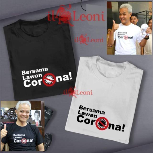 MURAH !!!! KAOS TSHIRT SABLON BERSAMA LAWAN CORONA BAHANNYA 30S COMBED ADEM