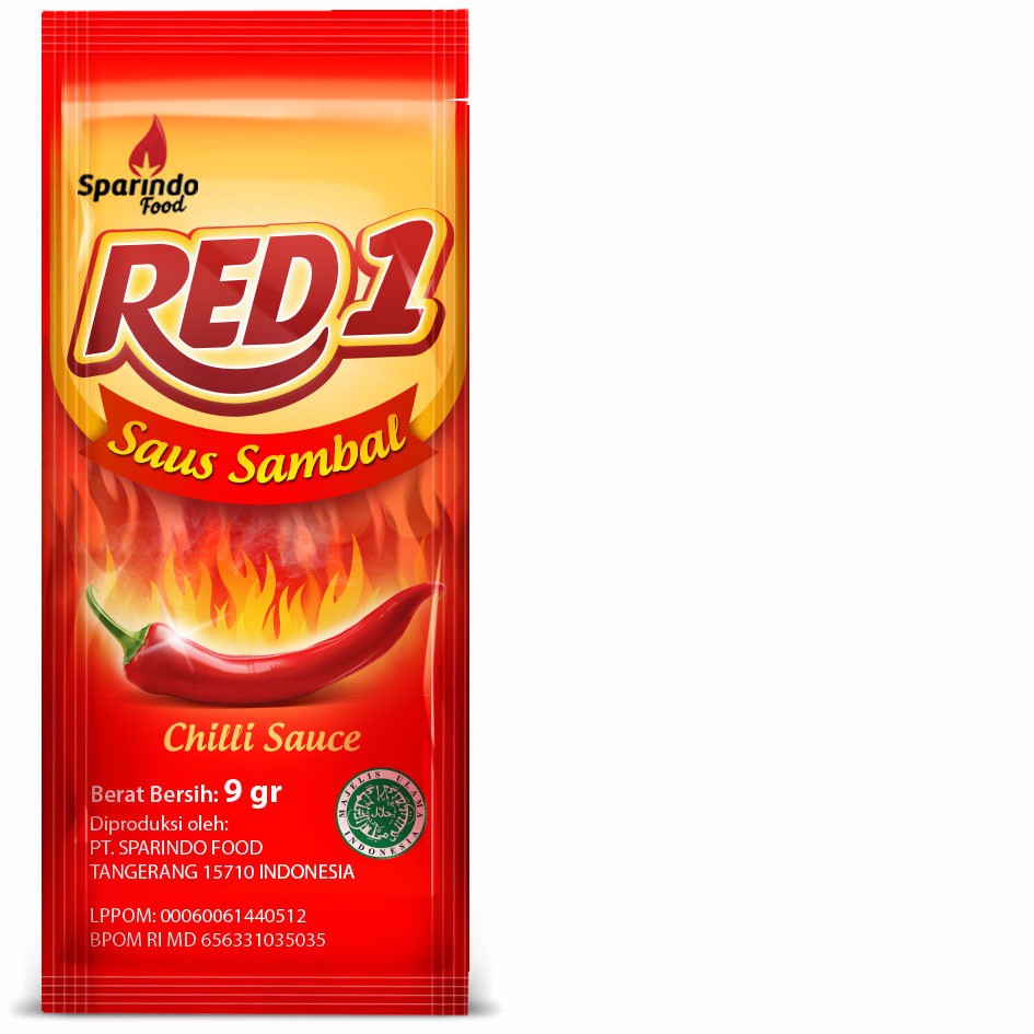 RED1 Saus Sambal 9gr (24 x 9 gram)