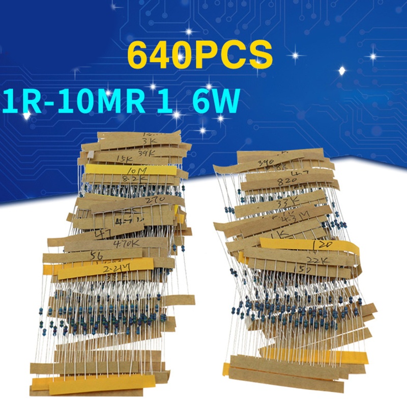 Btsg 64Values 640Pcs Resistor Kit 1R - 10mr Ohm Dengan Resistor Metal Film1%1/6W