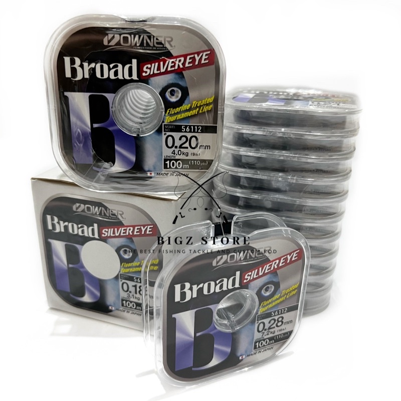 SENAR PANCING OWNER BROAD SILVER EYE 100 METER NYLON MONOFILAMENT UKURAN 0,18 0,20 0,24 0,28 0,30 MM