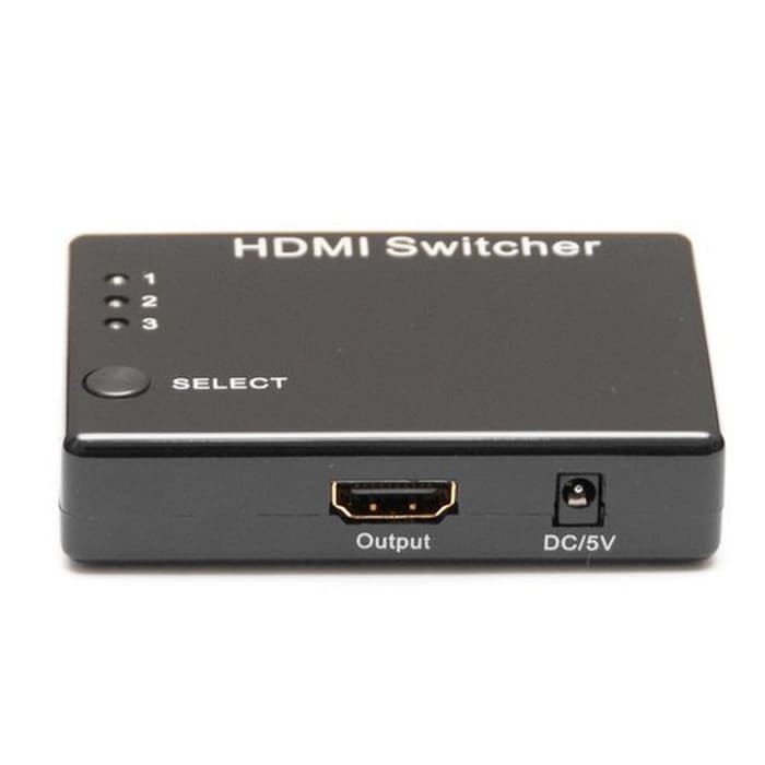 HDMI Switch 3 Port Full HD 1080P with Remote Control - Black