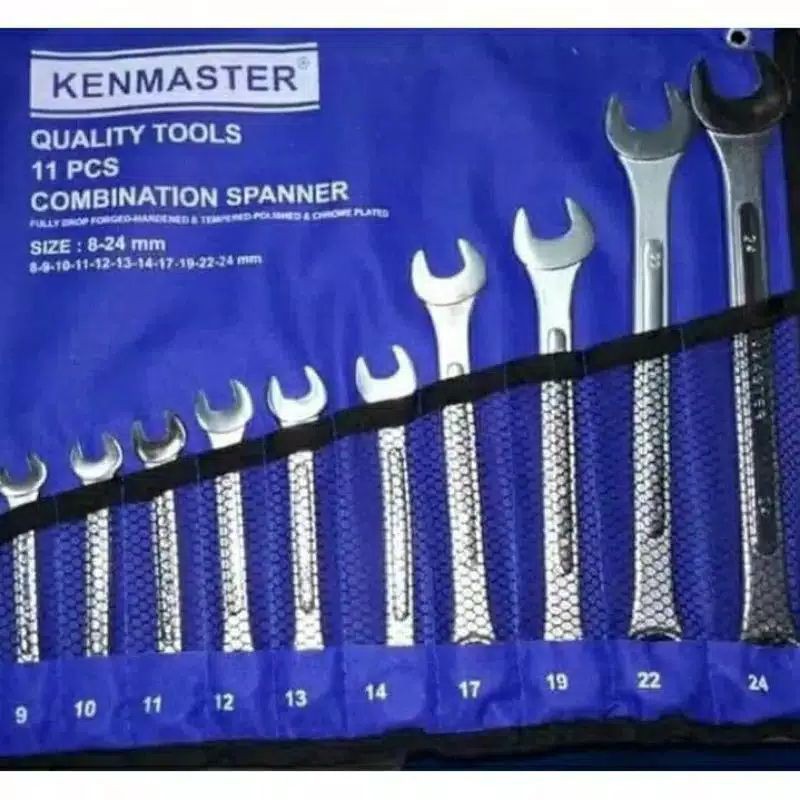 Kenmaster Kunci Ring Pas Set , Combination Wrench 11 PCS , 8 - 24 MM