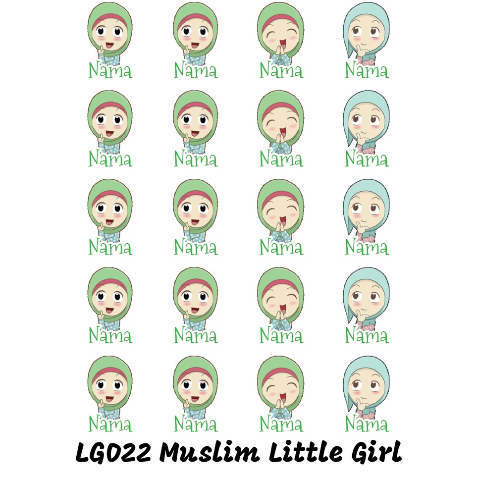 

Sticker Nama Cutting Label Waterproof Tahan Air Little Girl 22 (LG022)