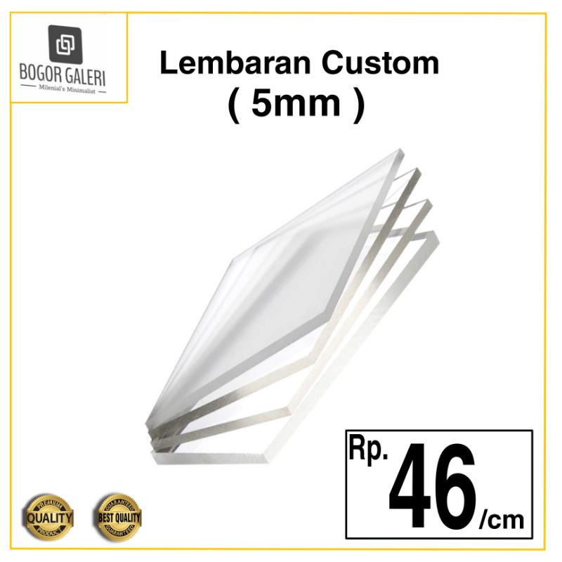 

Akrilik Lembaran Custom Potongan 5mm Bening Acrylic