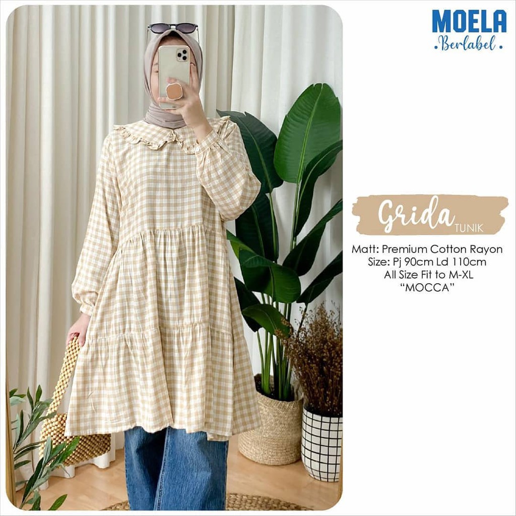 RUFFLE TUNIK - GRIDA TUNIK - PAKAIAN  WANITA - TUNIK KOTAK SIMPLE - BISA COD