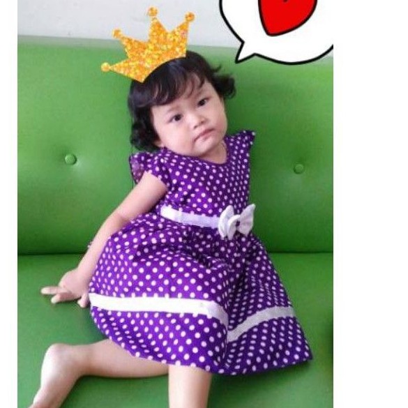 Dress anak 1 2 tahun ( dress polka anava PT ) tutul polka