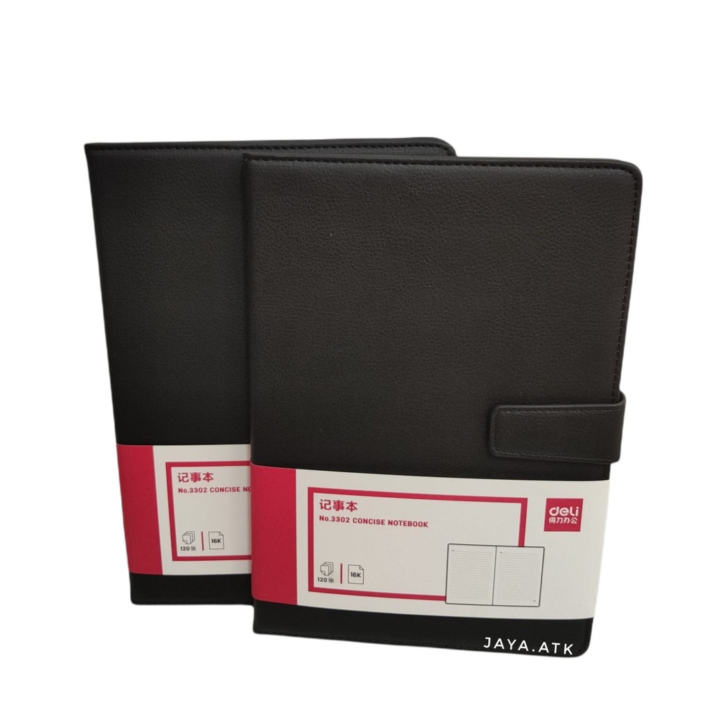 

BUKU TULIS NOTEBOOK AGENDA B5 DELI 3302 KANCING HITAM KULIT POLOS NOTES SOUVENIR SEMINAR