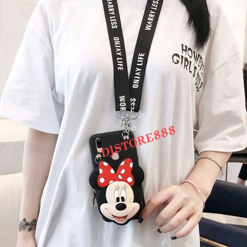 Redmi 9T/ 9A/ 9C/ Note 8pro/ Note 7/ Note 5a/ POCO M3/ CASE KARAKTER DOMPET KOIN + TALI GANTUNGAN