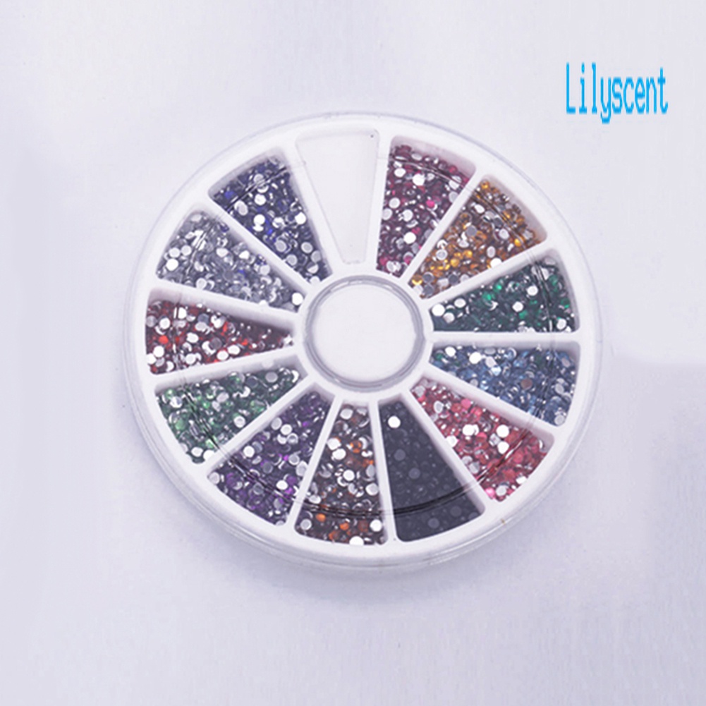 Lily 500pcs Berlian Imitasi Glitter 2.0mm 12 Warna Untuk Dekorasi Nail Art