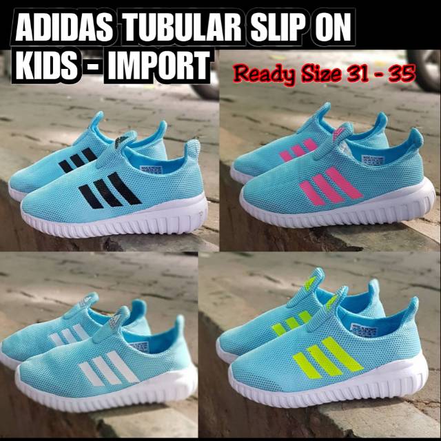 Sepatu Adidas Tubular Kids 3 Warna Import. Slip On Adidas. slip on anak. Sepatu slip on adidas anak