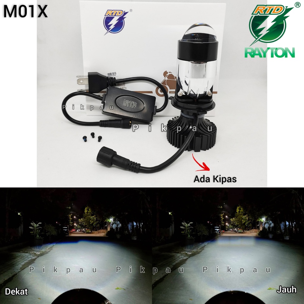 Lampu Utama LED Original RTD Rayton M01X Grade A + Kipas H4 Headlamp High Quality Lampu Depan Motor Mobil