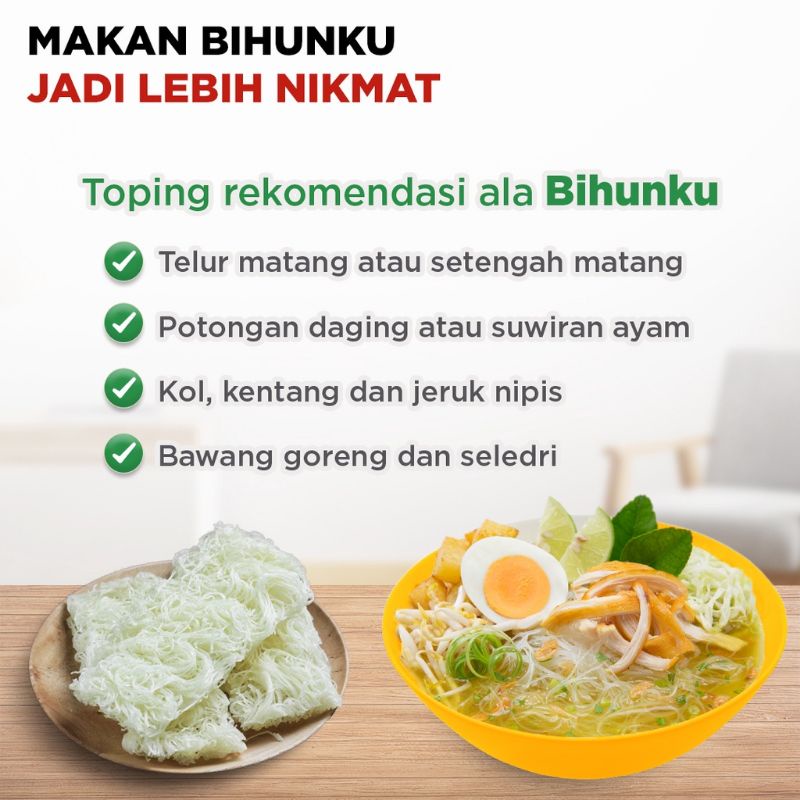 BIHUNKU Instan 55gr - Soto &amp; Ayam Bawang