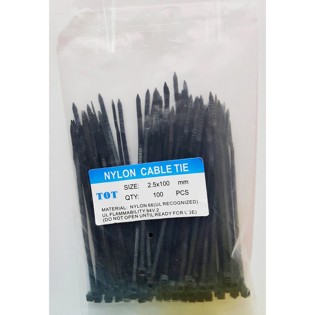 Kabel Ties Isi 100bh Putih Hitam Kuat Nylon 66